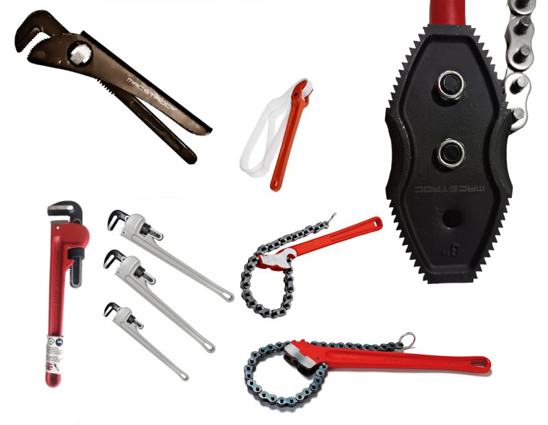 Macstroc WRENCHES PIPEWRENCH Aluminumpipewrench Thumbturnwrench Chainwrench Chaintong 1